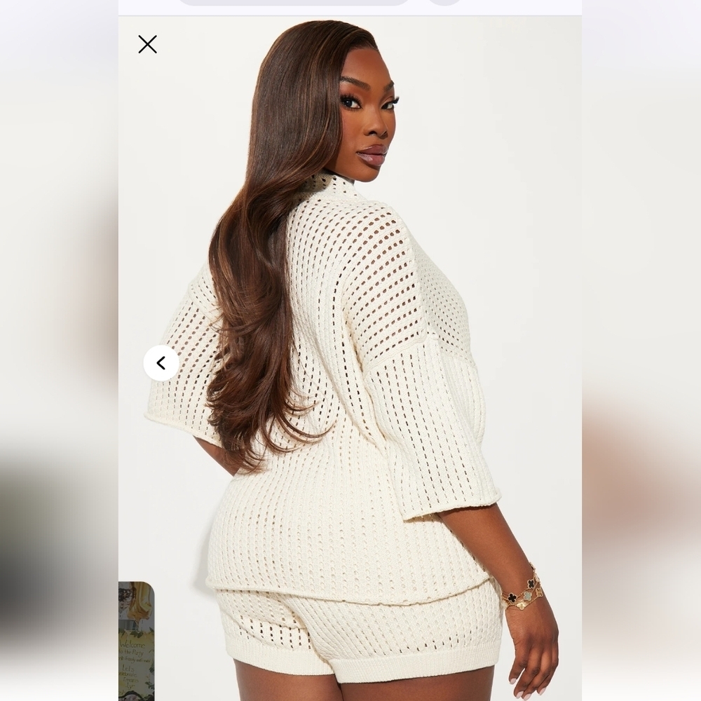 Fashion Nova NWTs Sandy Crochet Short Set - Picture 7 of 8